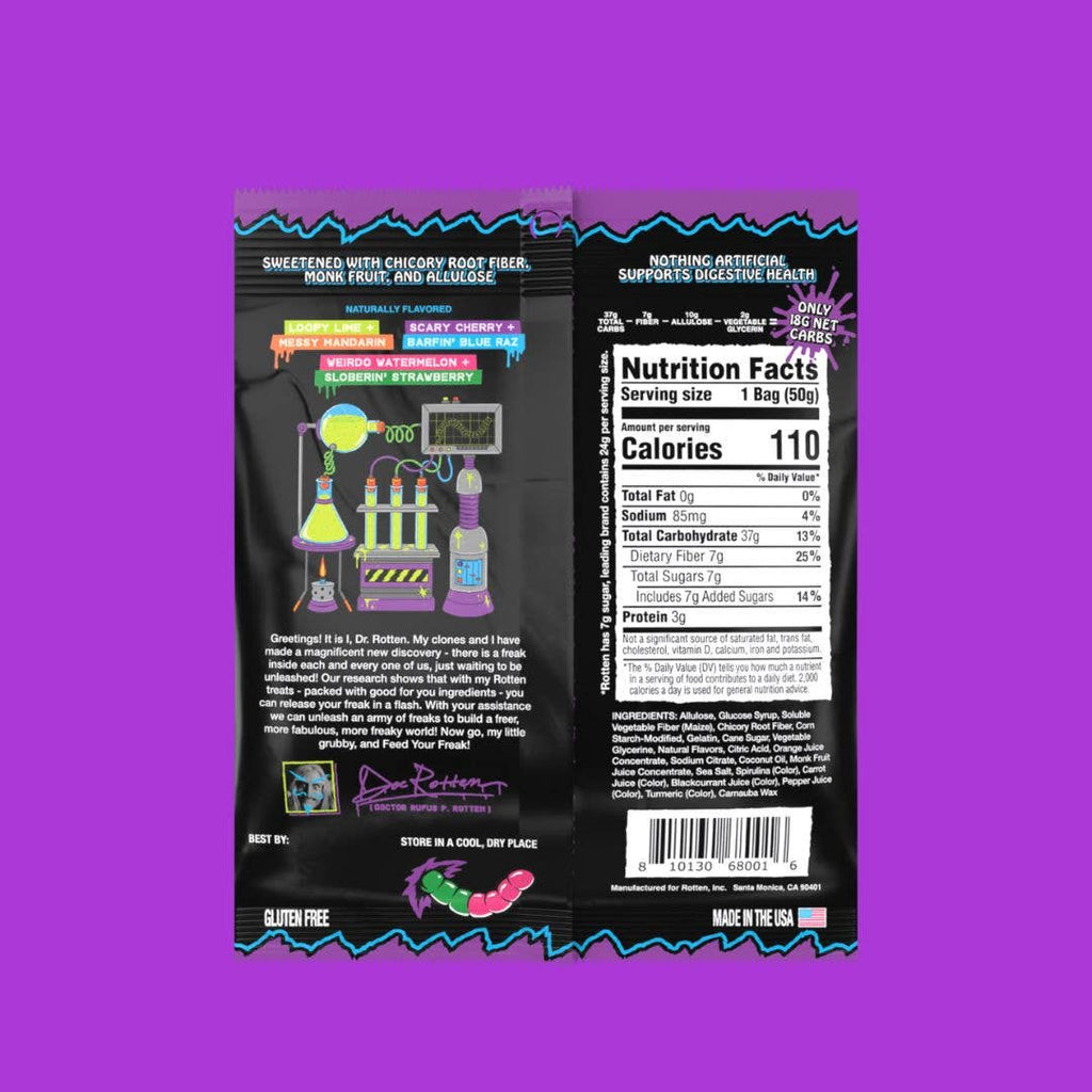 Original Gummy Worms Candy: GF, Prebiotics, Low Sugar